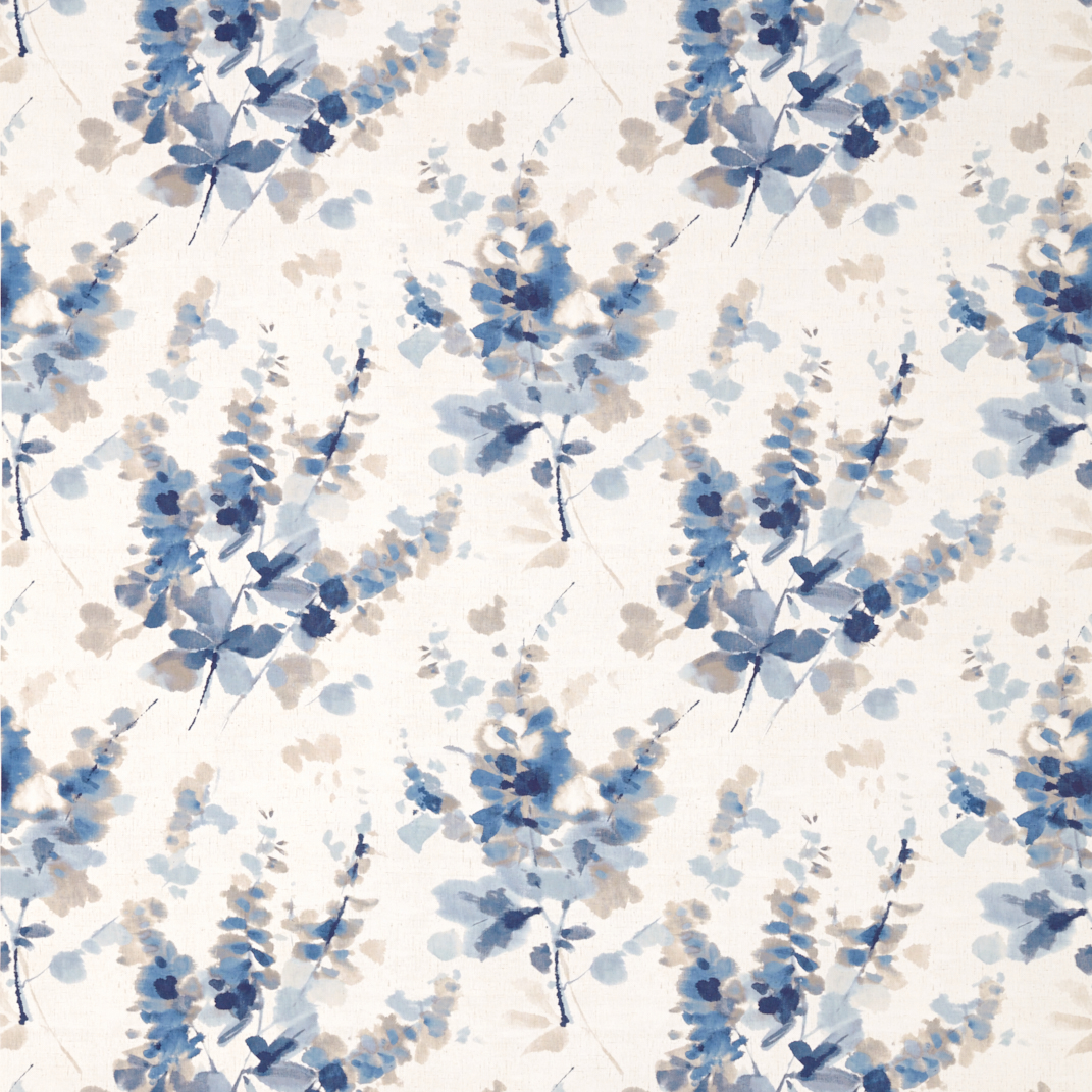 Delphiniums Indigo Fabric by Sanderson