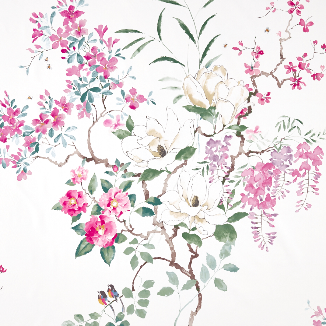 Magnolia & Blossom Blossom/Leaf Fabric by Sanderson