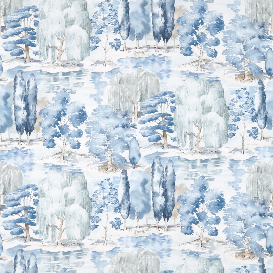 Waterperry Indigo Fabric by Sanderson