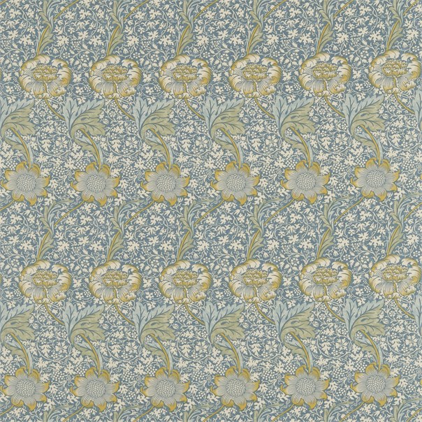 Kennet Sea Blue/Lichen Fabric by William Morris & Co.