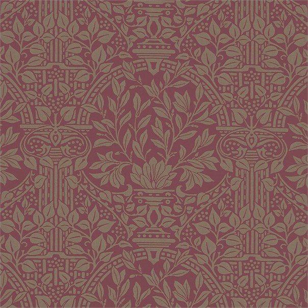 Garden Craft Wine/Linen Fabric by William Morris & Co.