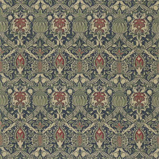 Granada Indigo/Red Fabric by William Morris & Co.