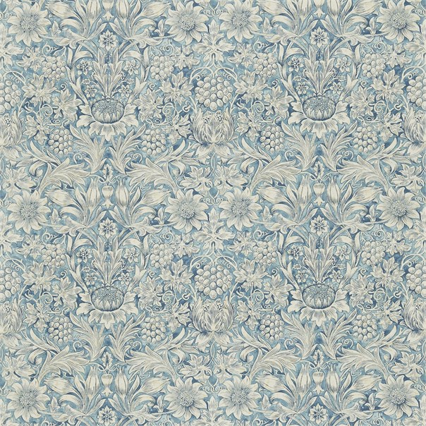 Sunflower Slate/Vellum Fabric by William Morris & Co. - Britannia Rose