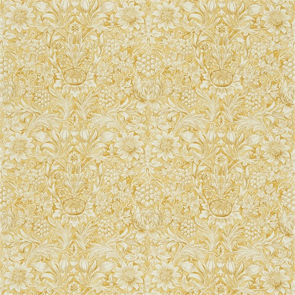Sunflower Etch Camomile/Cowslip Fabric by William Morris & Co.