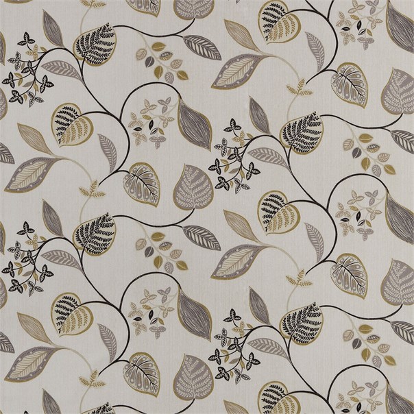 Samara Slate Ochre Coffee and Neutrals Fabric by Harlequin