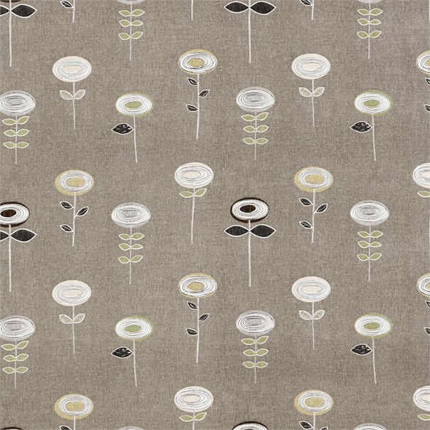 Daphne Stone Meadow Sand and White Fabric by Harlequin