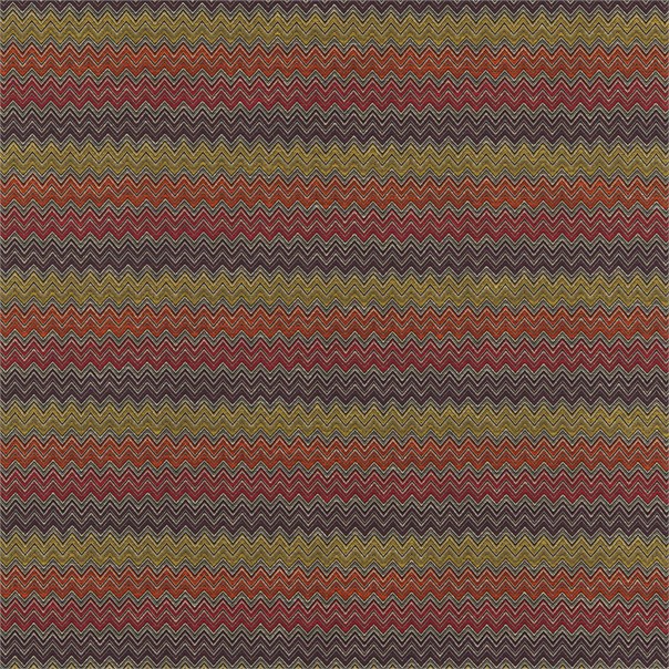 Chevron Tangerine Flame Linden Aubergine Fabric by Harlequin