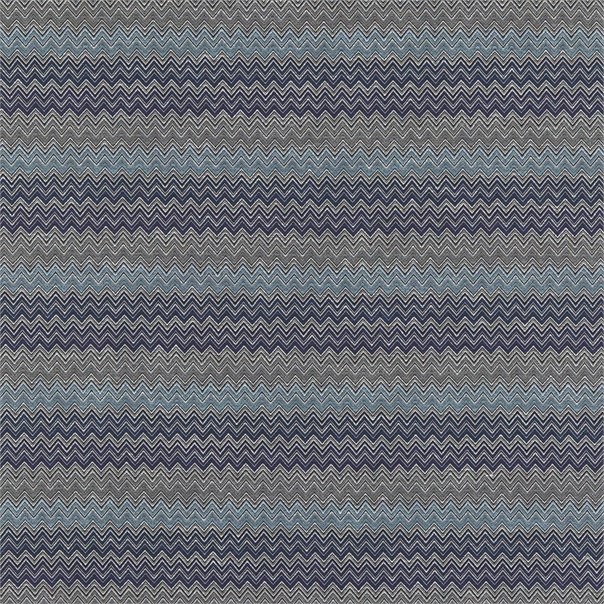 Chevron Cobalt Denim Ice Steel Fabric by Harlequin