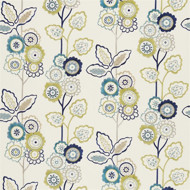 Eden Indigo/Chartreuse Fabric by Harlequin