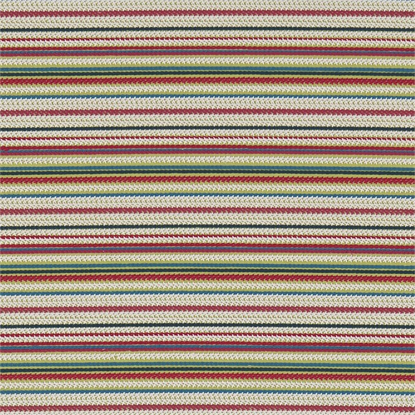 Crochet Stripe Raspberry/Lime/Turquoise Fabric by Harlequin