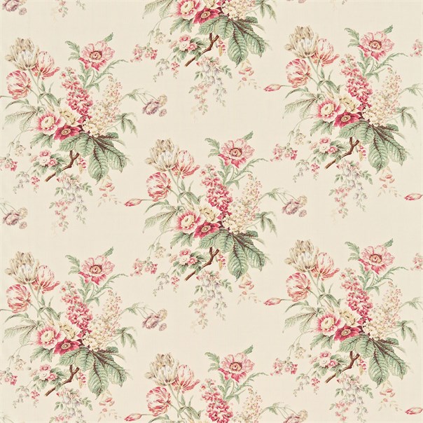 Tournier Strawberry/Cream Fabric by Sanderson