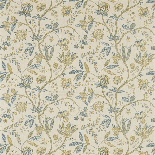 Solaine Teal/Cream Fabric by Sanderson