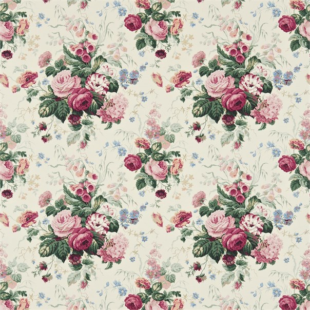 Stapleton Park Cream/Pink Fabric by Sanderson