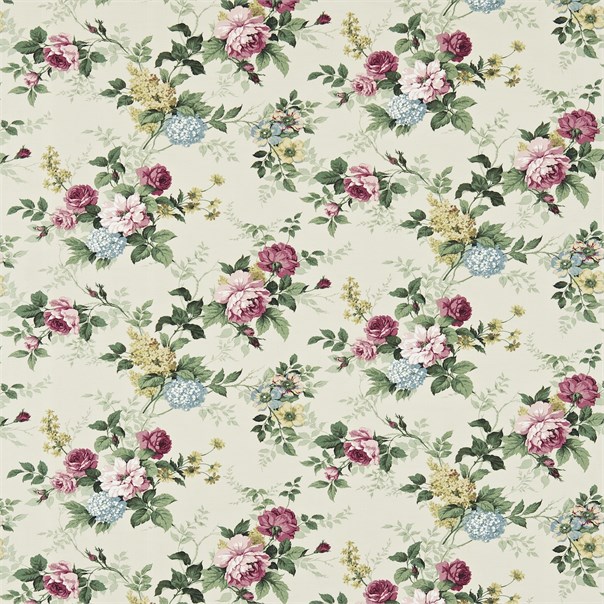 Rosamund Green/Pink Fabric by Sanderson