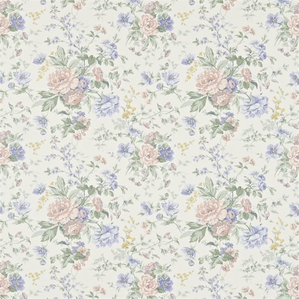 Blewberry Cream/Blue Fabric by Sanderson