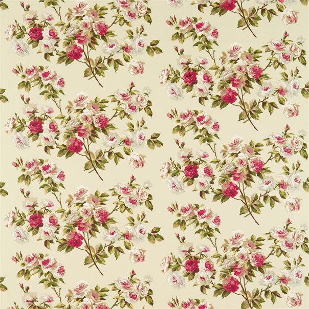 Eglantine Rose/Moss Fabric by Sanderson