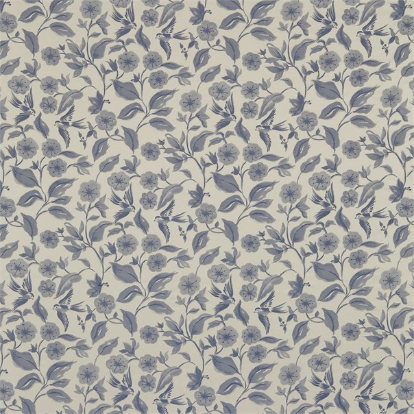 Bird Blossom Indigo Fabric by Sanderson