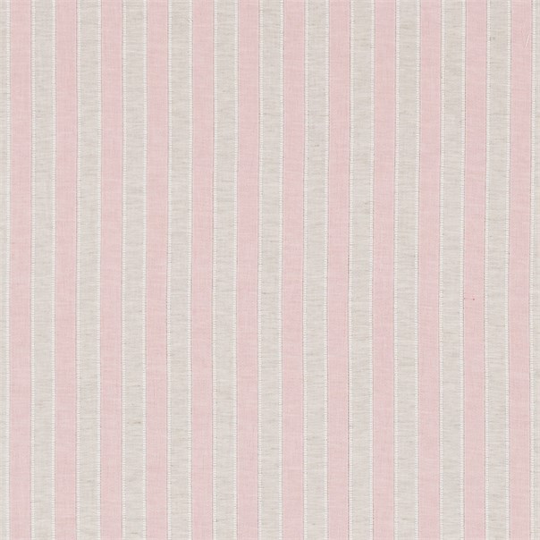 Sorilla Stripe Shell Pink Linen Fabric by Sanderson