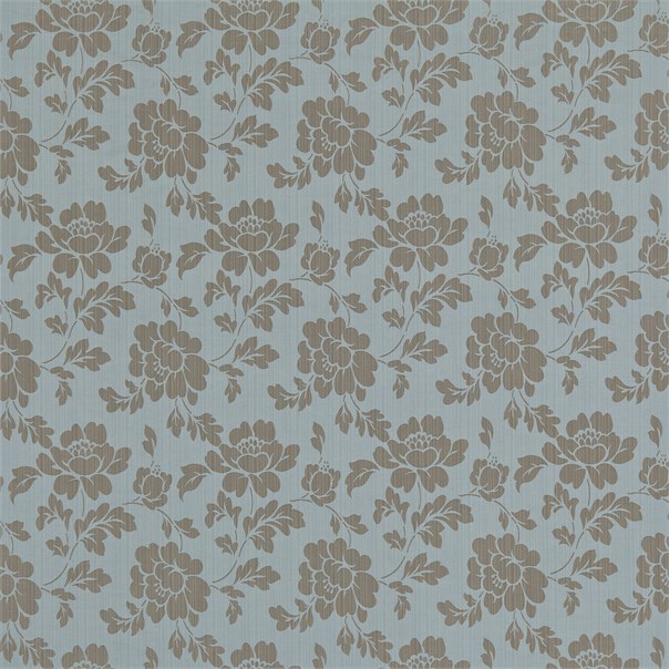 Albury Damask Duck Egg/Pewter Fabric by Sanderson