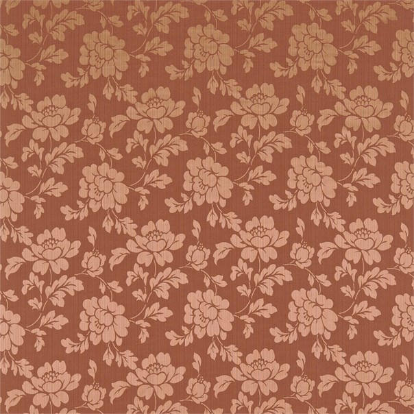 Albury Damask Terracotta Fabric by Sanderson