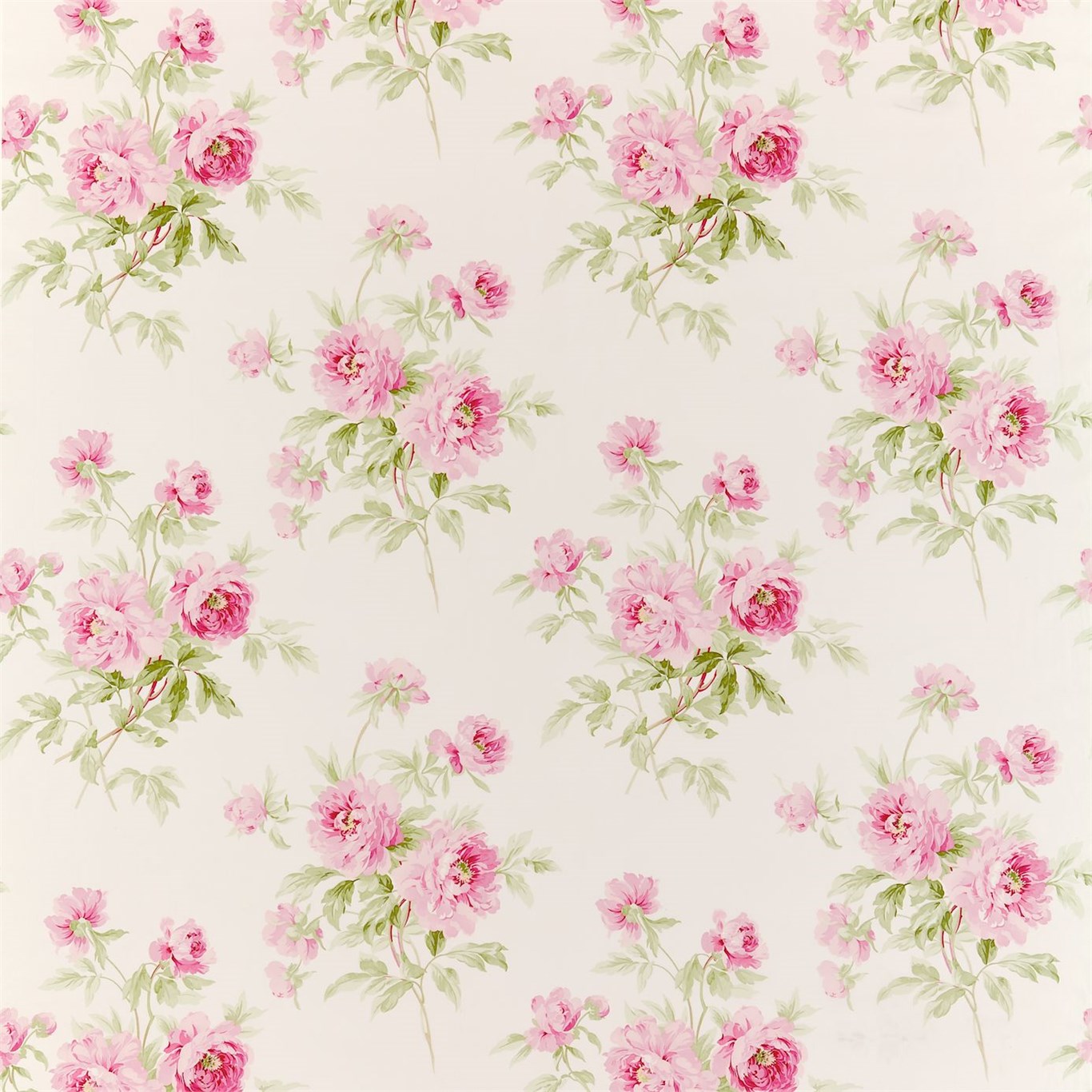 Adele Raspberry/Ivory Fabric by Sanderson