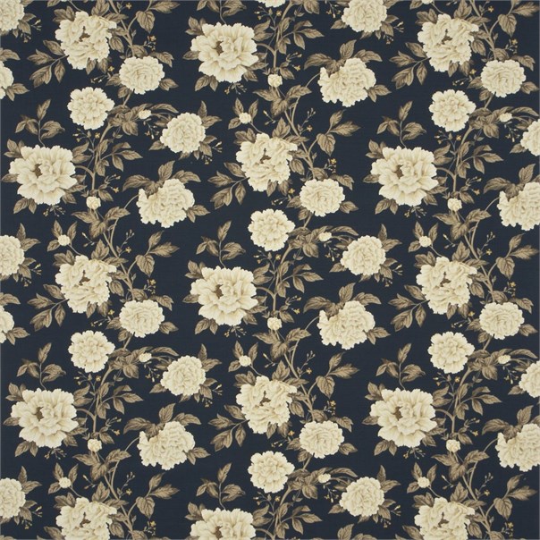 Peony Tree Midnight Blue/Primrose Fabric by Sanderson