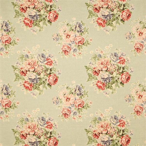 Weybridge Rose/Powder Blue Fabric by Sanderson