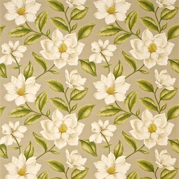 Grandiflora Linen/Olive Fabric by Sanderson