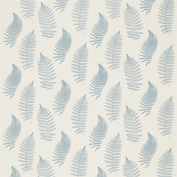 Fern Embroidery Powder Blue Fabric by Sanderson