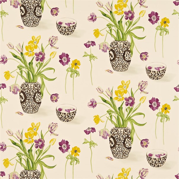 Painters Garden Citrus/Blackcurrant Fabric by Sanderson