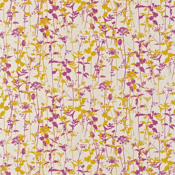 Nettles Natural/Tumeric/Magenta Fabric by Harlequin