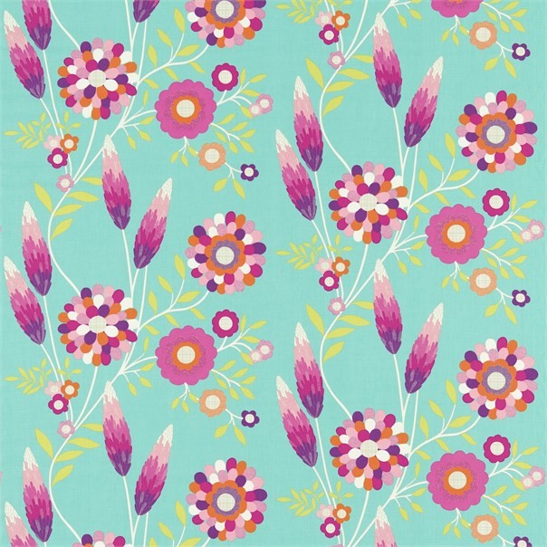 Funky Flowers Turquoise Pink Orange Lime By Harlequin Made To