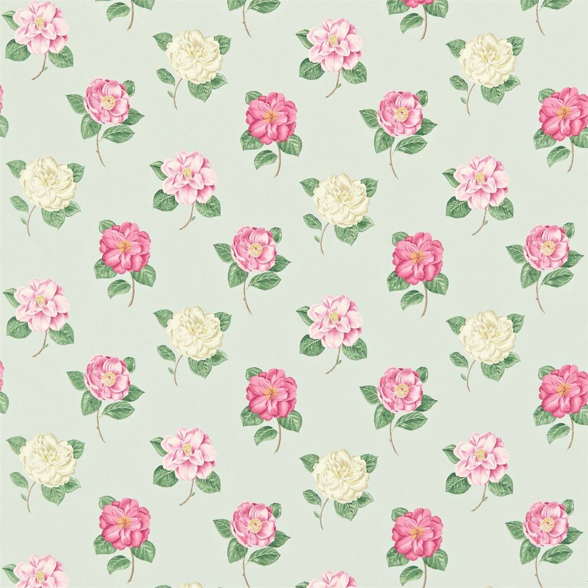 Lamorna Duck Egg/Rose Fabric by Sanderson