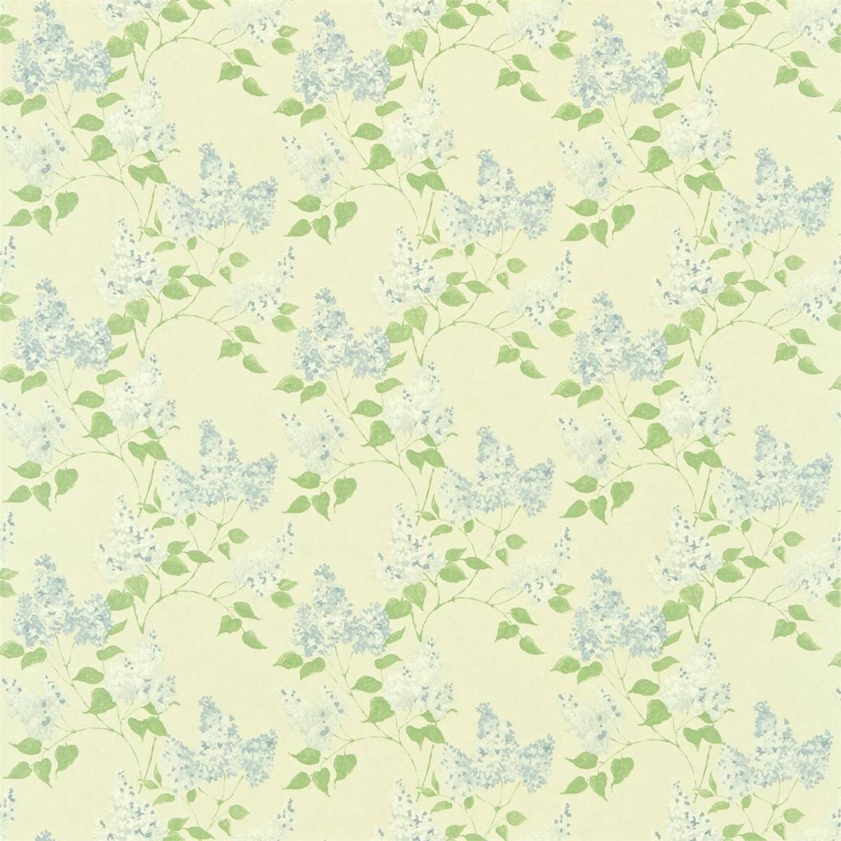 Lilacs China Blue/Ivory Fabric by Sanderson