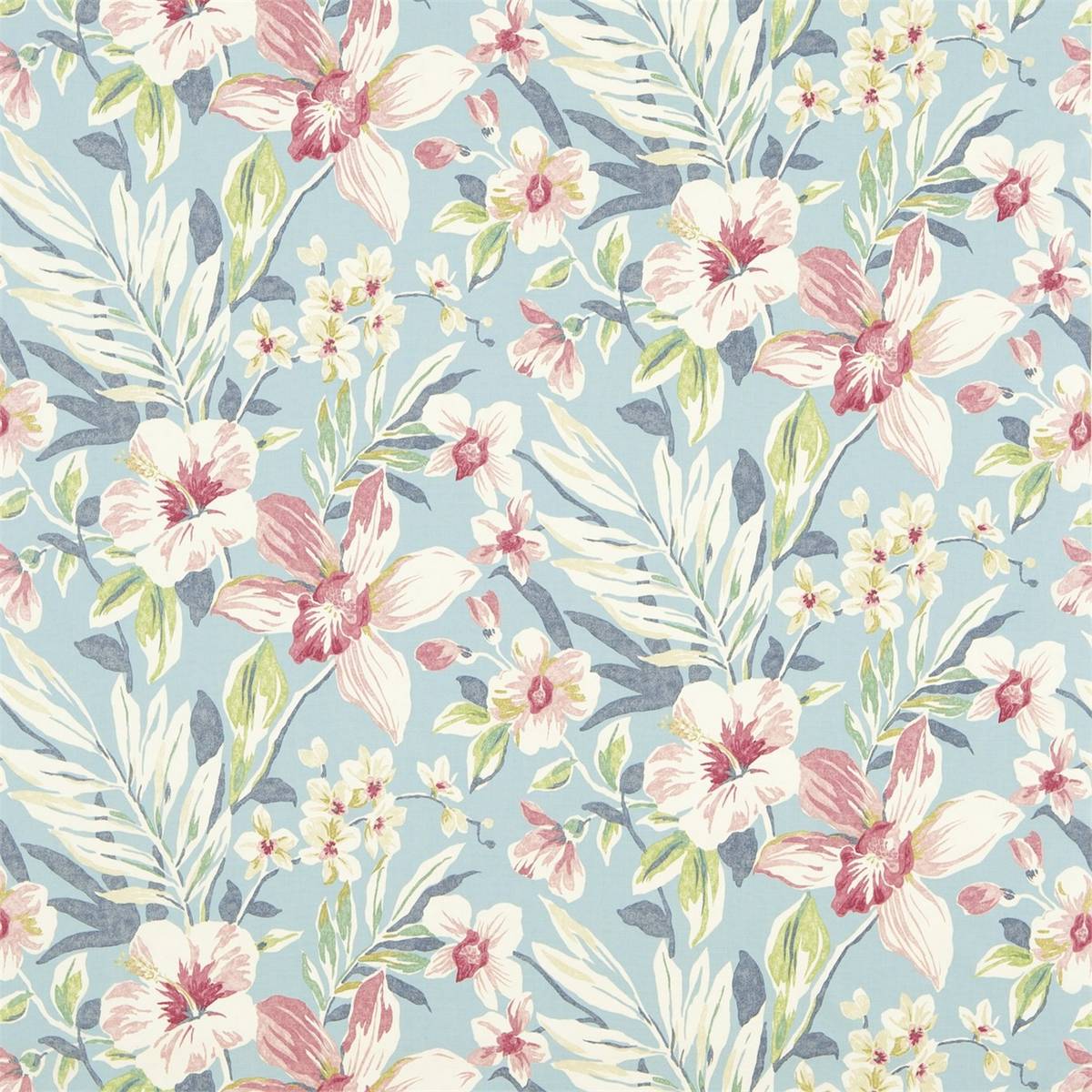 Samaya Sky/Rose Fabric by Sanderson