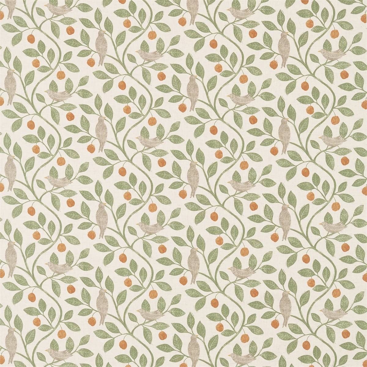 Damson Tree Brick/Fennel Fabric by Sanderson