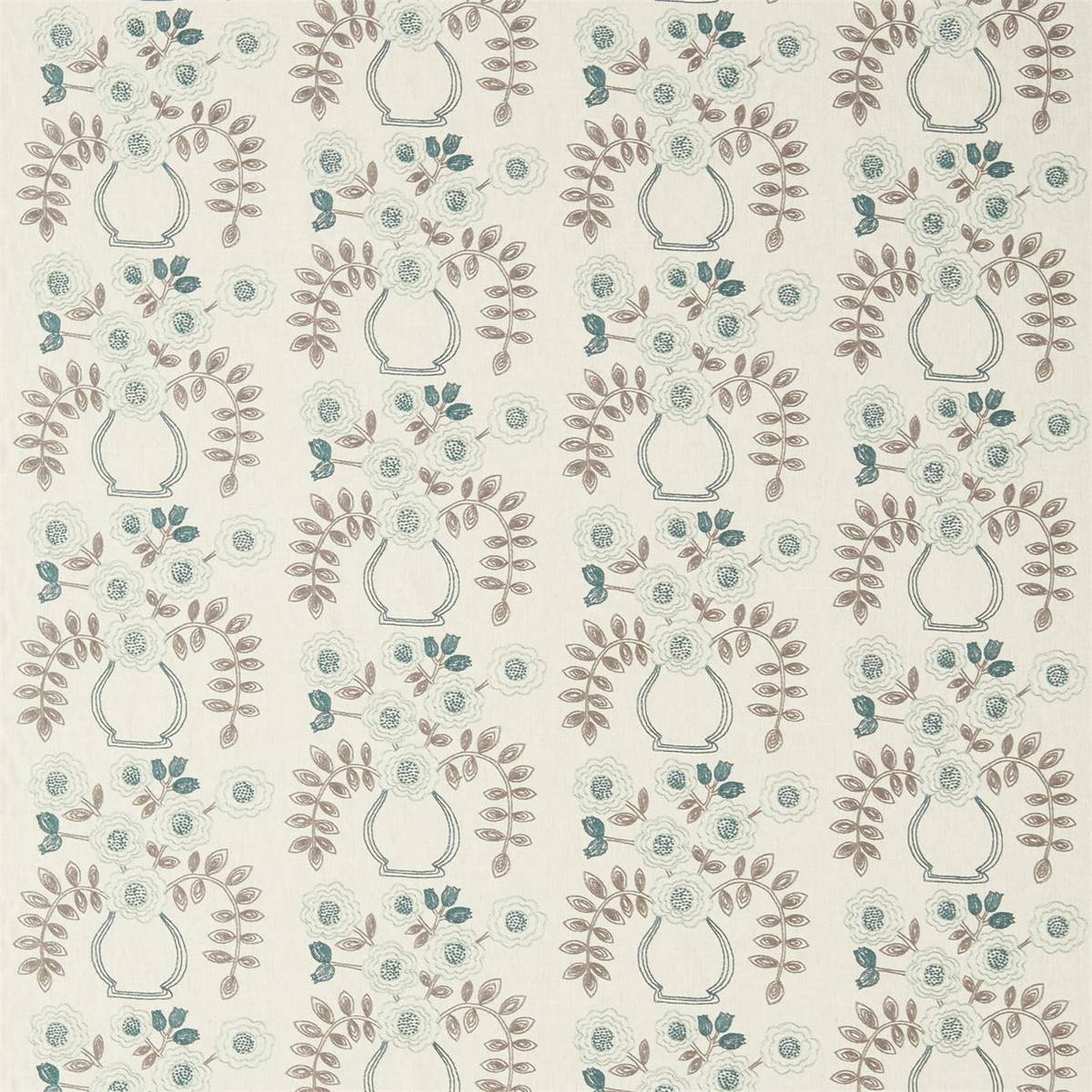 Flower Pot Winter Rocket Fabric by Sanderson