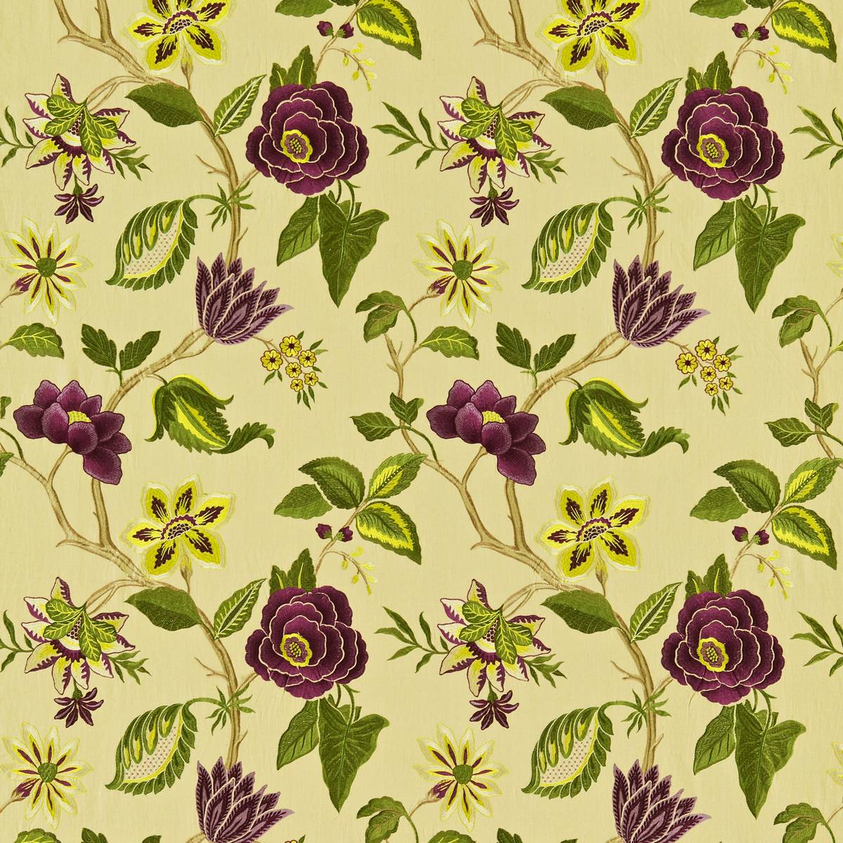 Anjolie Aubergine Fabric by Zoffany