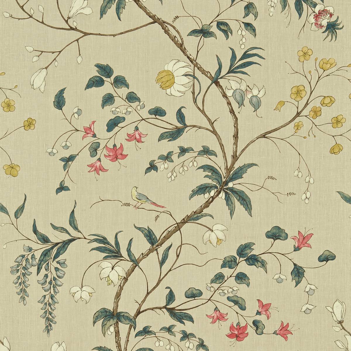 Chambalon Linen/Teal Fabric by Zoffany