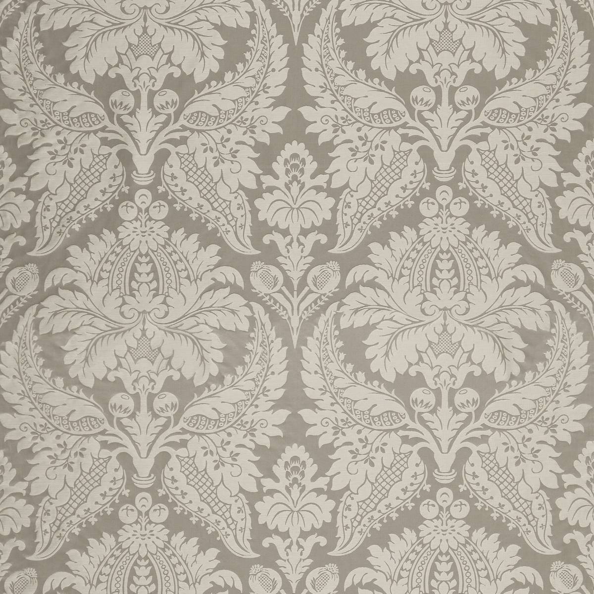 Malmaison Damask Silver Fabric by Zoffany