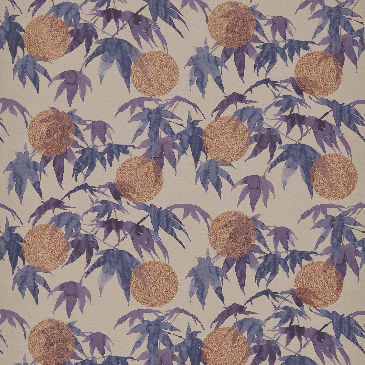 Acer Indigo/Ink Fabric by Zoffany