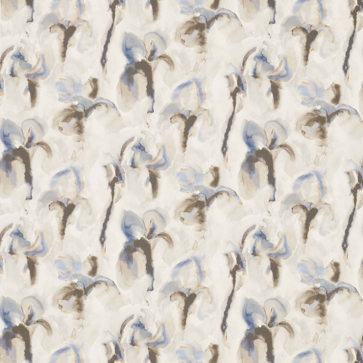 Water Iris Ink/Charcoal Fabric by Zoffany