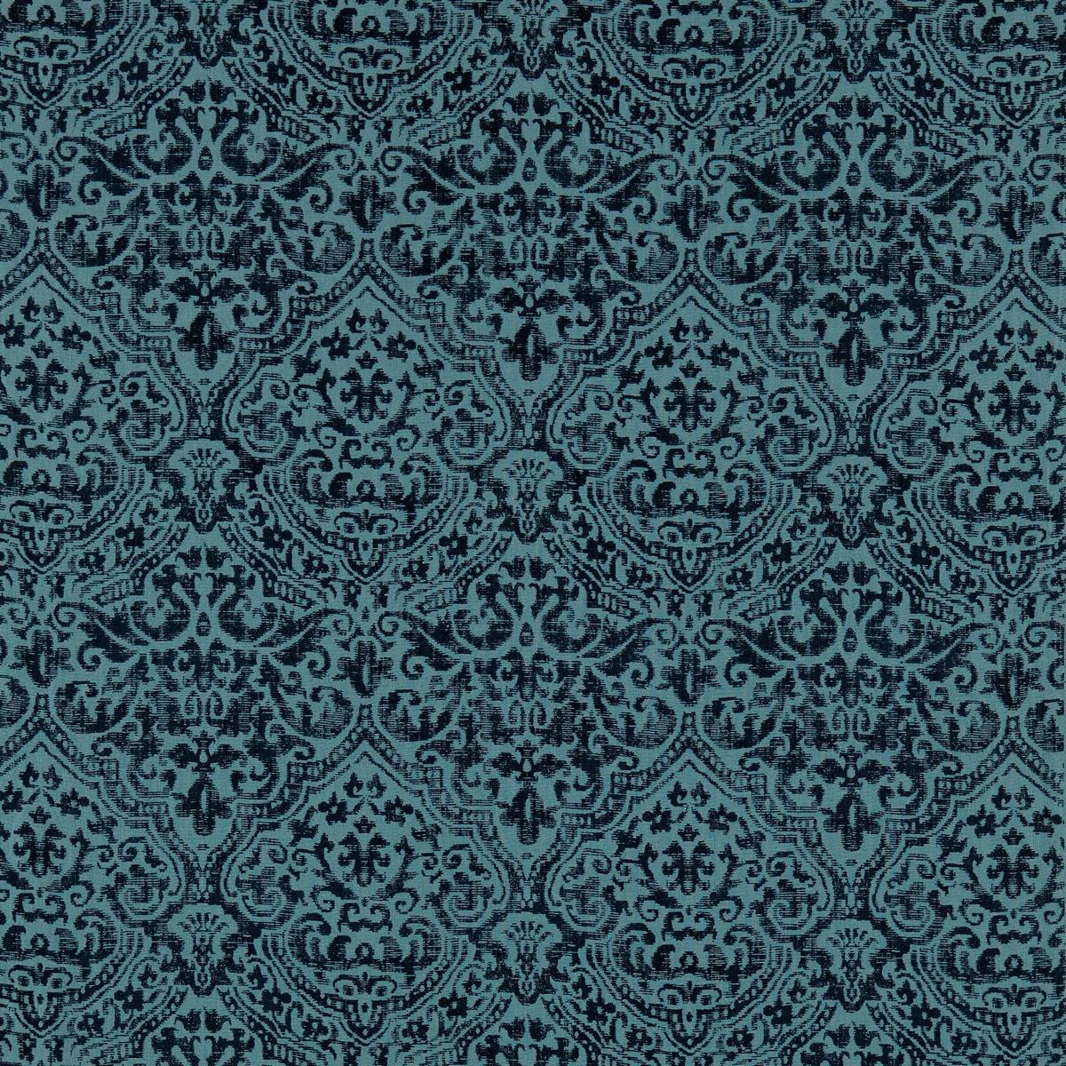 Edensor Teal Fabric by Zoffany