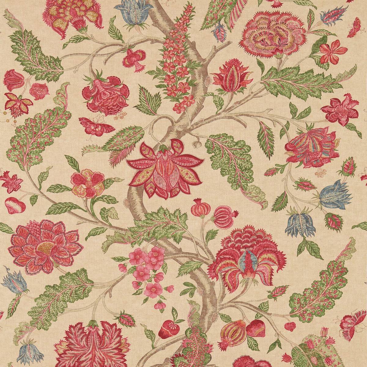 Kalamkari Red/Green Fabric by Zoffany