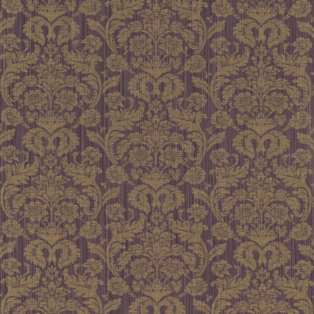 Damask Rose Aubergine Fabric by Zoffany