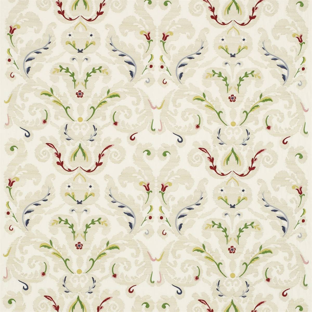 Brocatello Embroidery Ecru/Multi Fabric by Zoffany