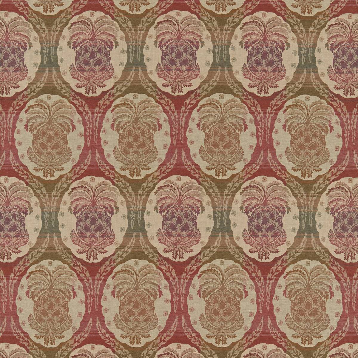 Tinto Terracotta/Sage Fabric by Zoffany