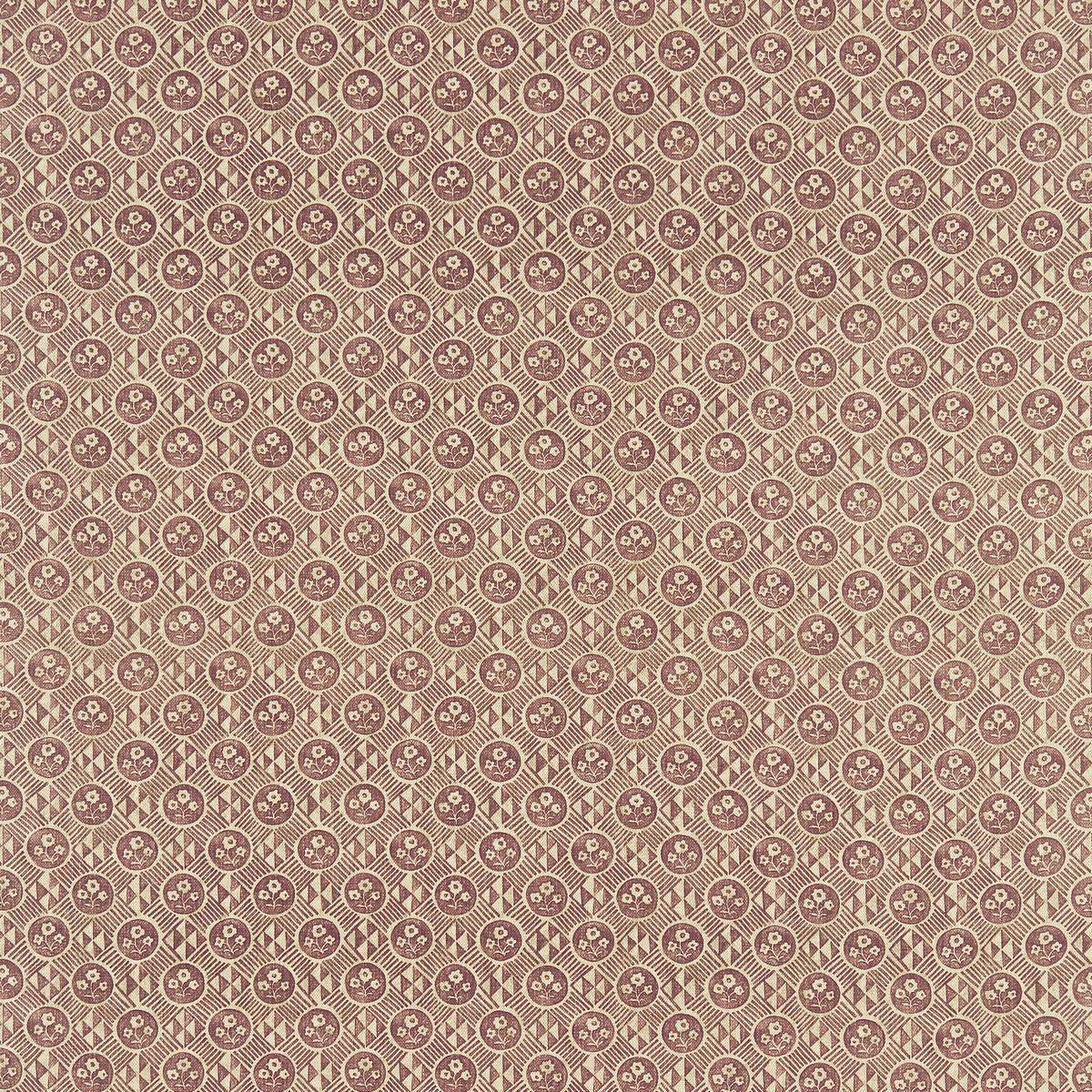 Diamonds & Flowers Aubergine Fabric by Zoffany