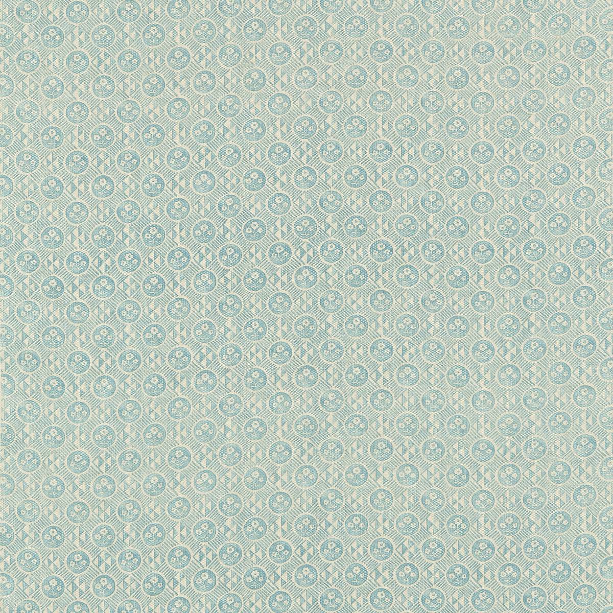 Diamonds & Flowers Sky Fabric by Zoffany