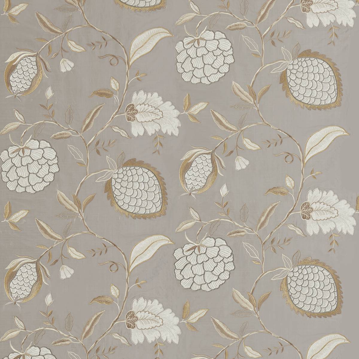 Pomegranate Tree Platinum Fabric by Zoffany